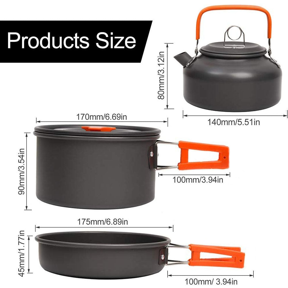 Camping Cookware Kit - OutdoorAdventuresandMore