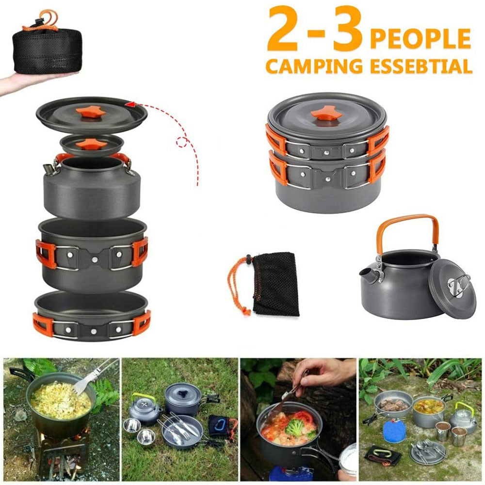 Camping Cookware Kit - OutdoorAdventuresandMore