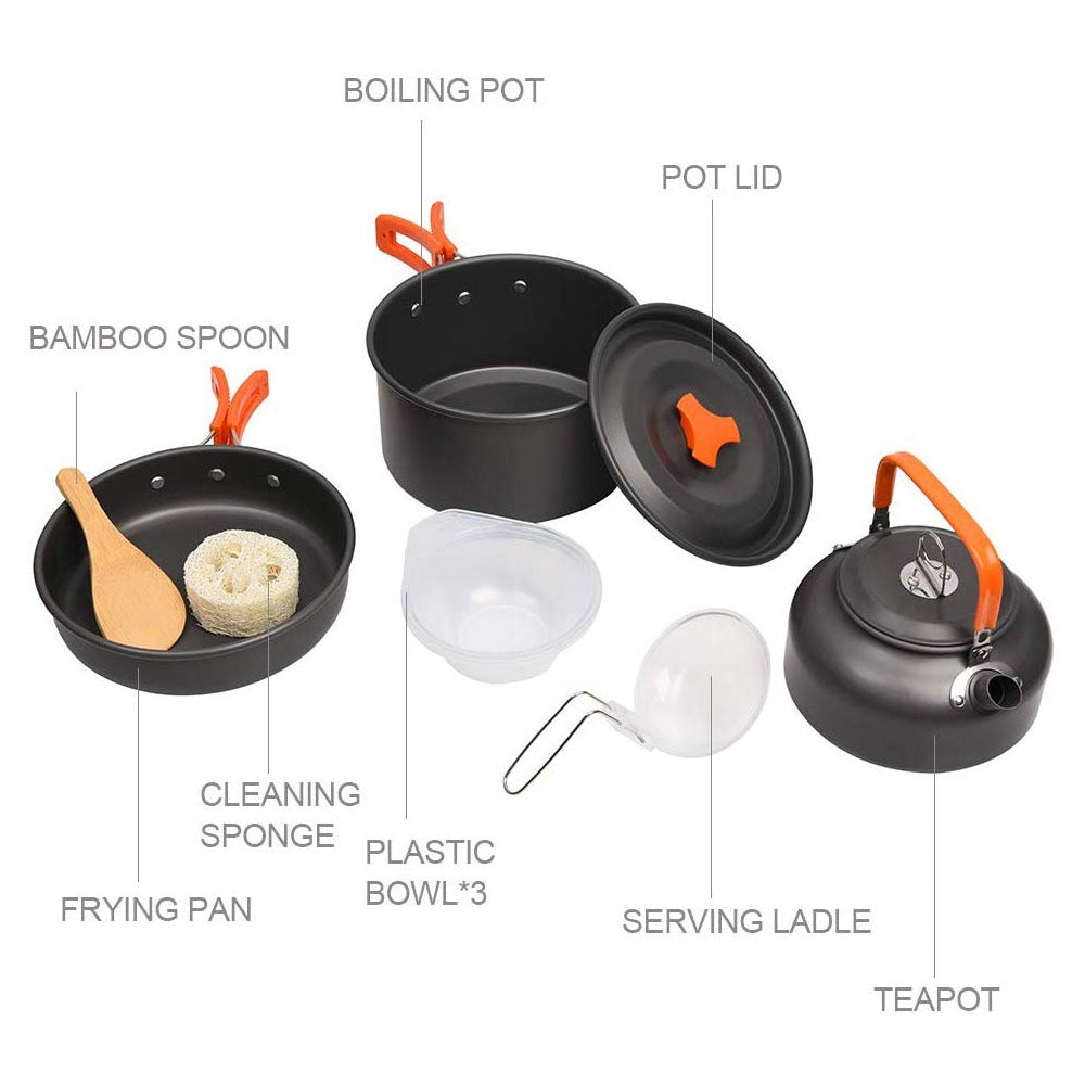 Camping Cookware Kit - OutdoorAdventuresandMore