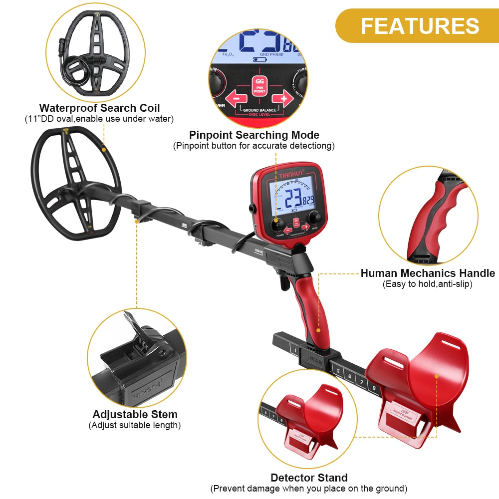 TX850 TX850L Professional Metal Detector Underground Depth Scanner Search Finder Gold Treasure Hunter Detecting Pinpointer