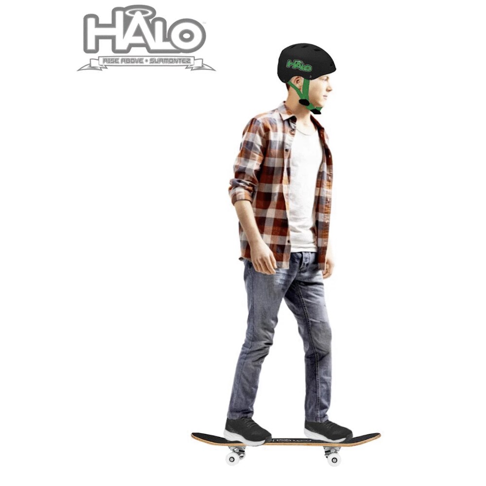 Skateboard Combo, Green,Pro Skateboard + Helmet Combo Set! Premium Wood