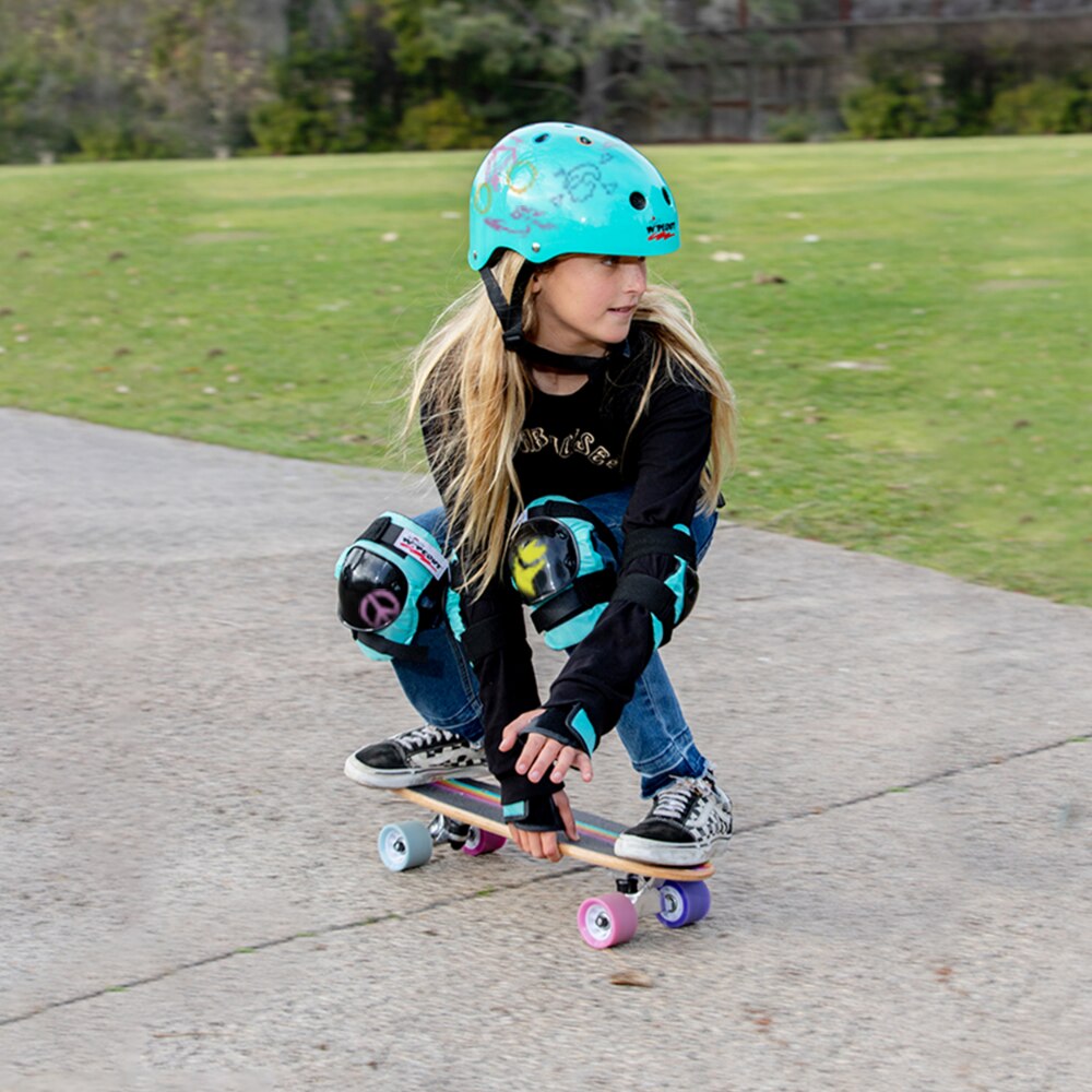 Performance Skateboard with Dry Erase Bottom, Teal/Black，Cast Aluminum Alloy Trucks， 58mm/78A Urethane Wheels