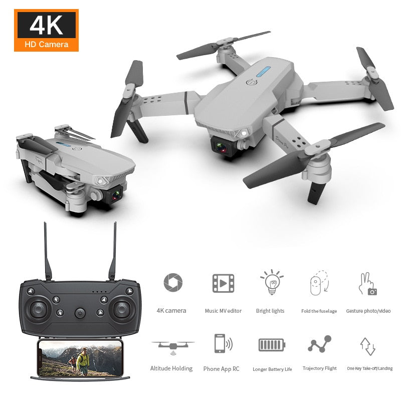 2023 New WIFI FPV Drone Camera 4K 1080P Height Hold RC Foldable Quadcopter Drones Kid Gift Toys Dron Mini Drone Dual Camera - OutdoorAdventuresandMore