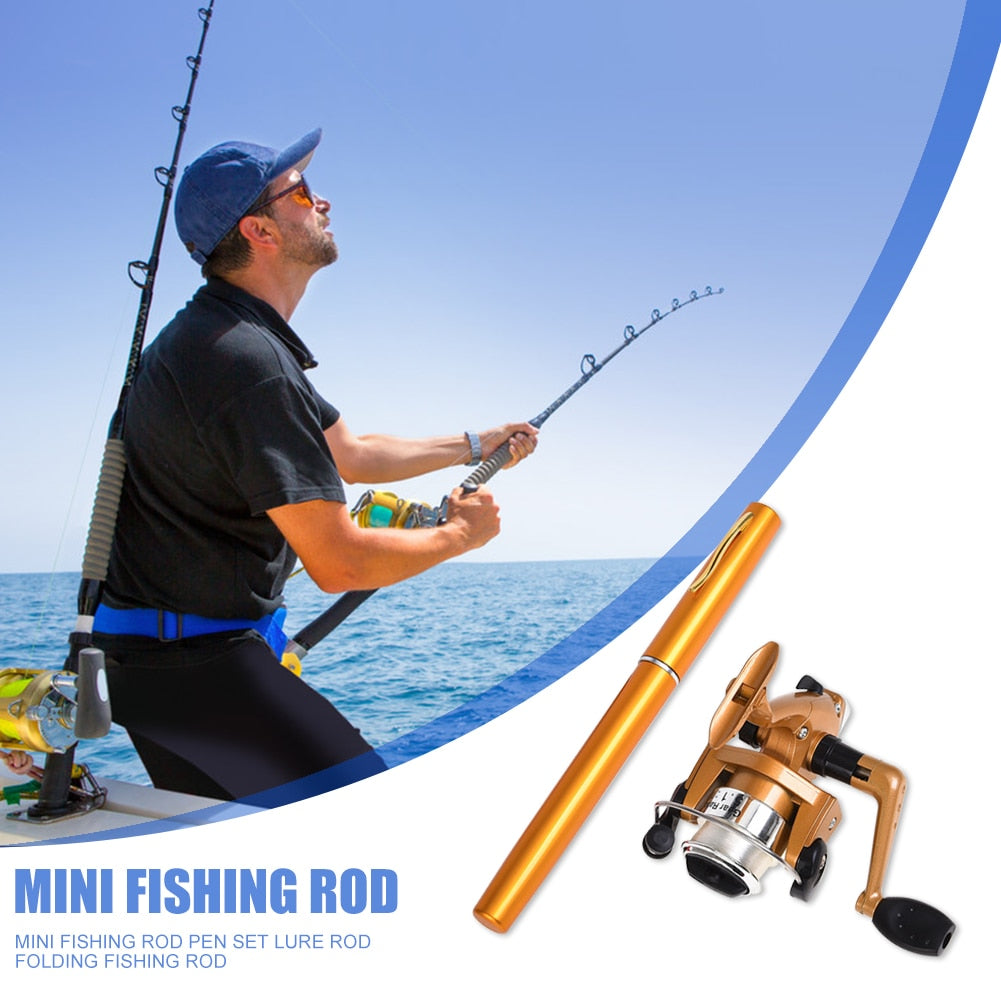 Durable Telescopic Mini Pen Shaped Fishing Pole Rod with Reel - OutdoorAdventuresandMore