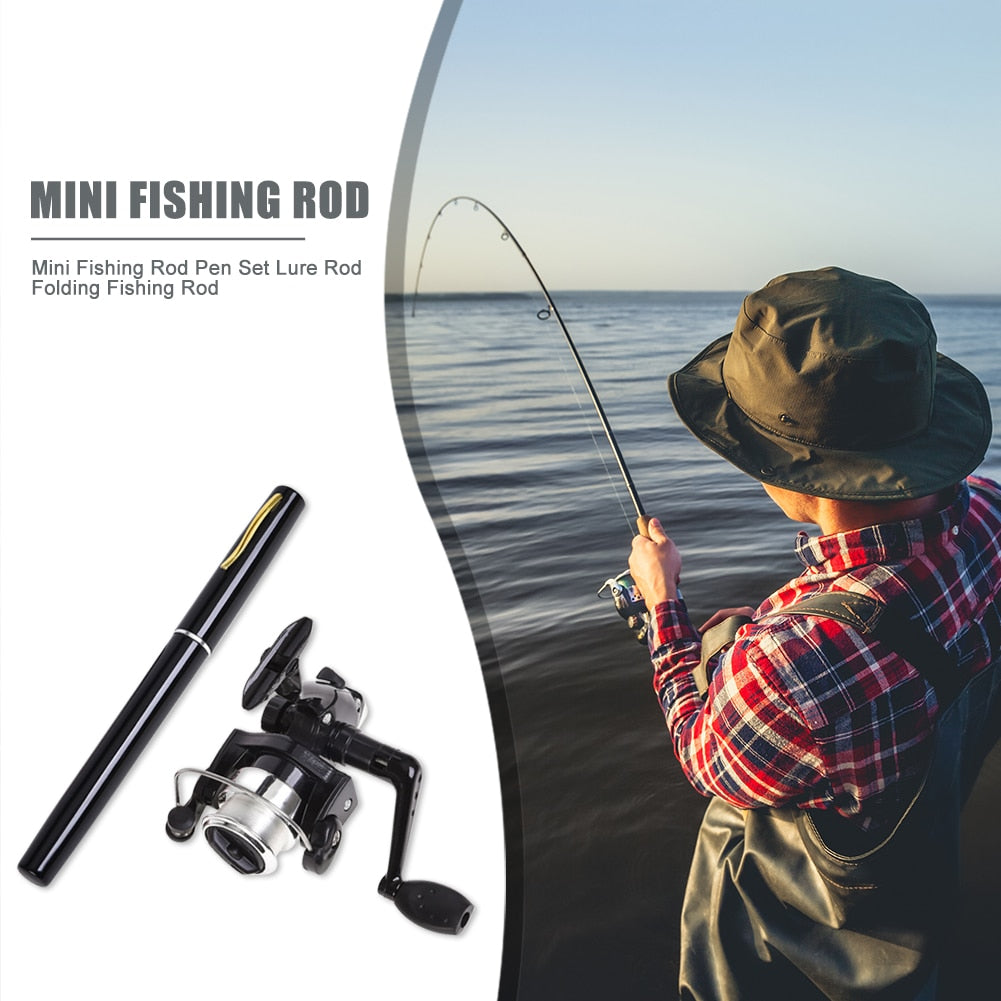 Durable Telescopic Mini Pen Shaped Fishing Pole Rod with Reel - OutdoorAdventuresandMore