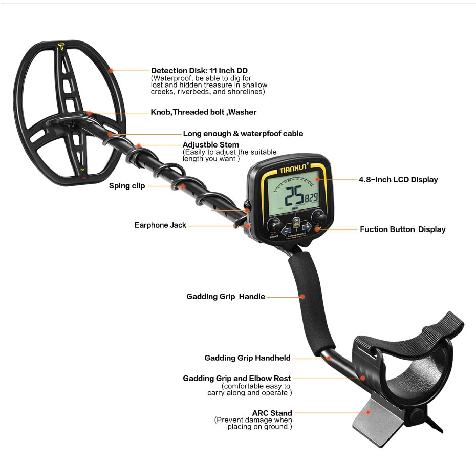 TX850 TX850L Professional Metal Detector Underground Depth Scanner Search Finder Gold Treasure Hunter Detecting Pinpointer