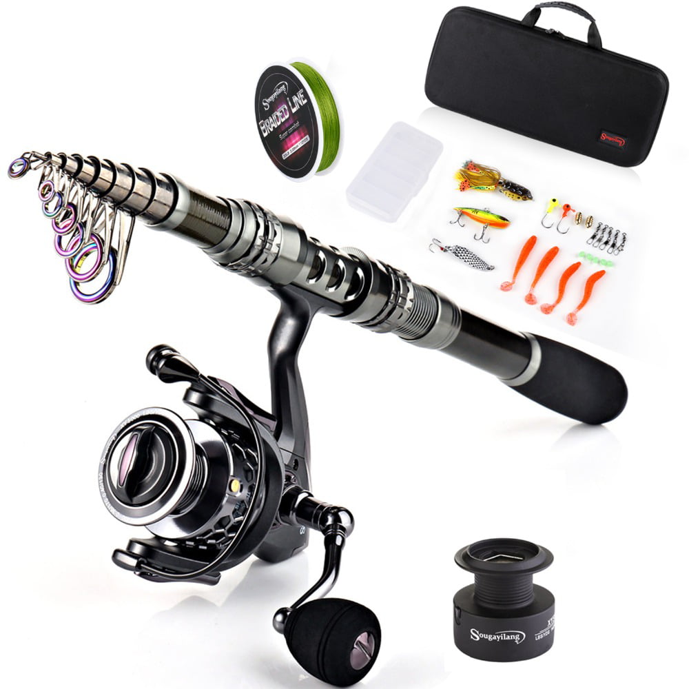 Fishing Rod Combos Telescopic Fishing Pole and Spinning Reels Set - OutdoorAdventuresandMore