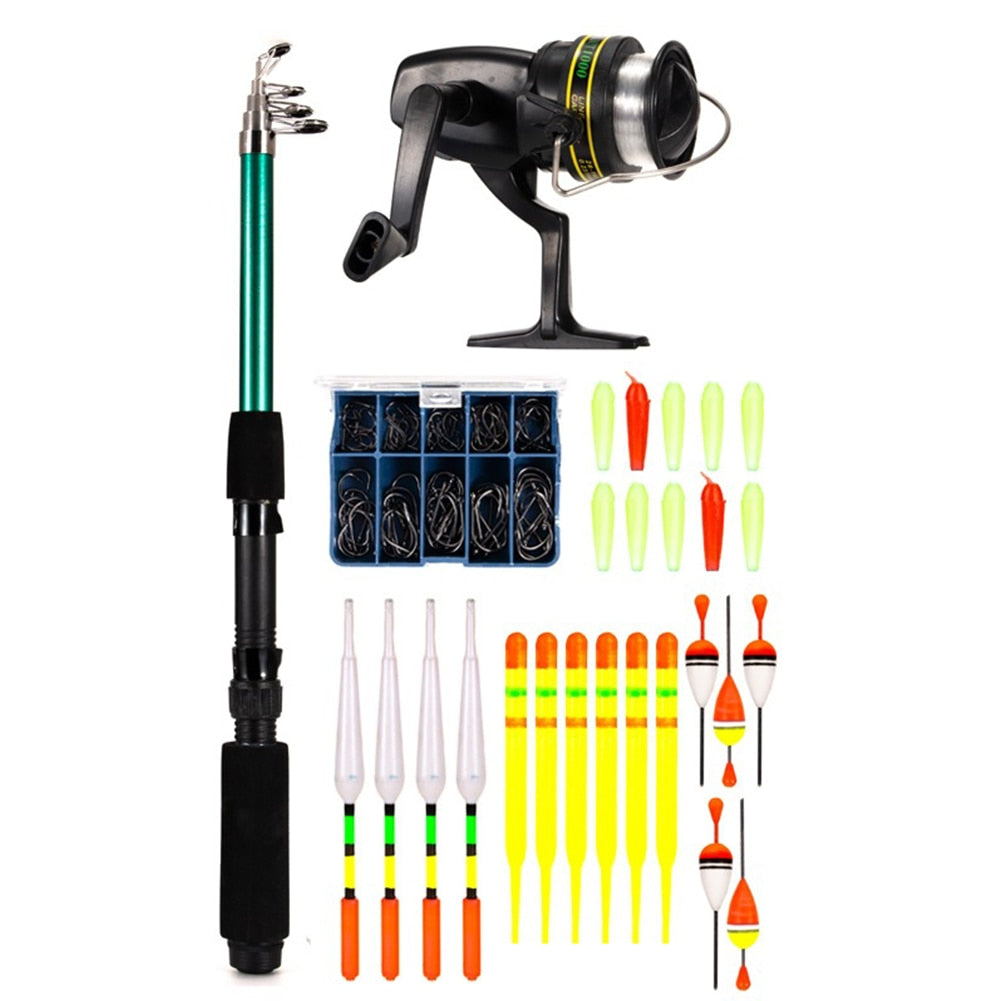 1.6m Fishing Rods and Reels Telescopic Spinning Fishing Rod Set - OutdoorAdventuresandMore