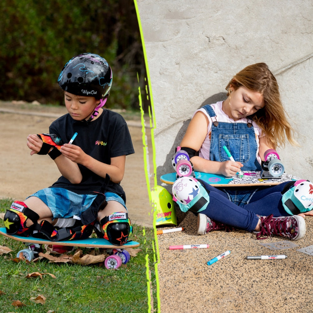 Performance Skateboard with Dry Erase Bottom, Teal/Black，Cast Aluminum Alloy Trucks， 58mm/78A Urethane Wheels