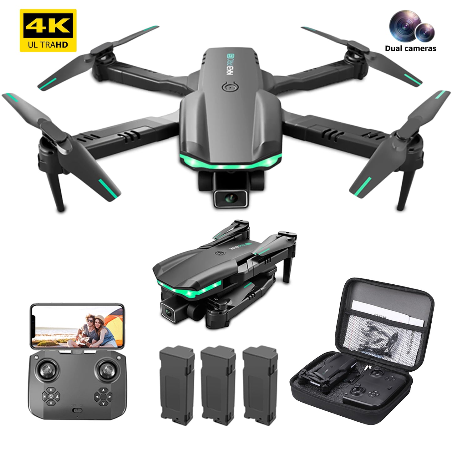 4K Profession Mini Drone with Dual Camera and WIFI - OutdoorAdventuresandMore